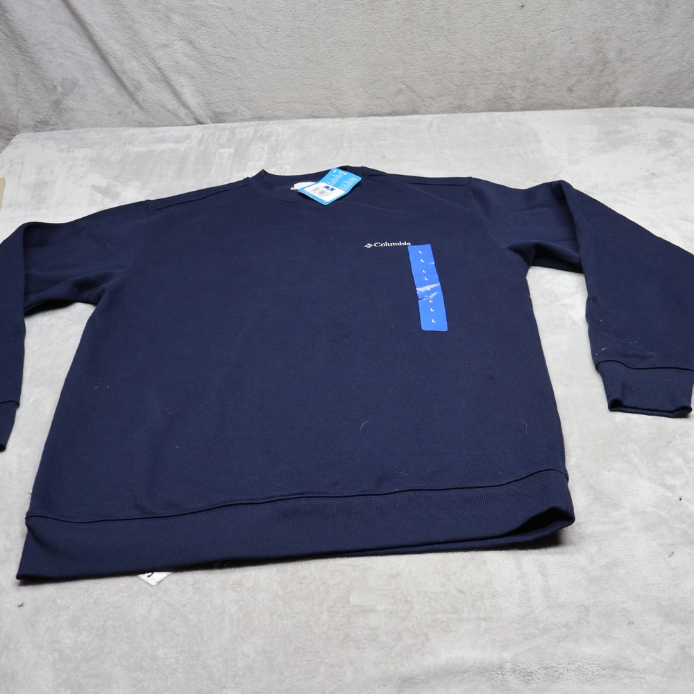 Columbia Crewneck Sweatshirt Mens Large Blue Fleece Pullover Outdoor Hiking NEW